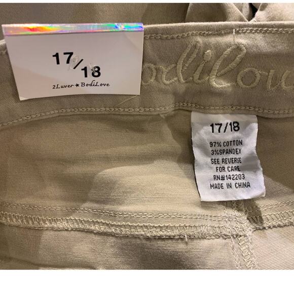 New BodiLove Size 17/18 Stretch Cotton Skinny Leg Khaki Casual Pants w Pockets - Picture 4 of 5